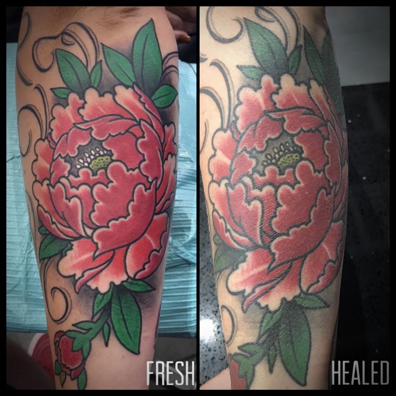 Flower, Japanese, Color, Illustrative tattoo by Josh Stono