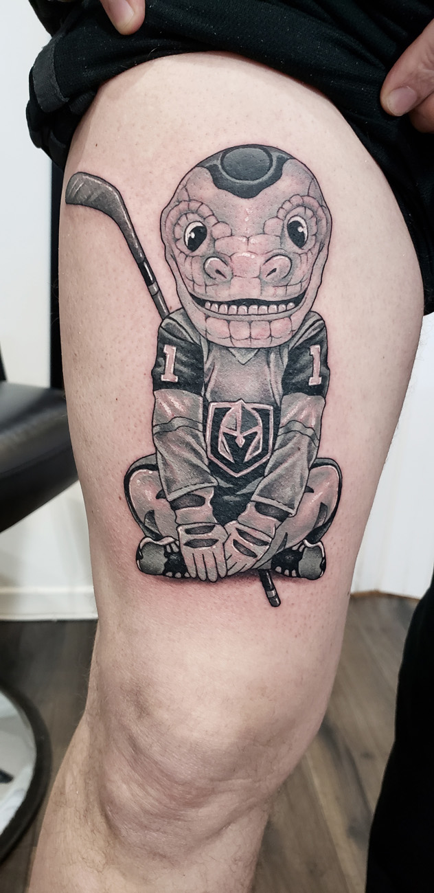 Black and Gray, Surrealism, Las Vegas Inspired tattoo by Lacey McClellan