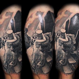 Spartan half-sleeve done by - King Of Hearts Tattoo LV