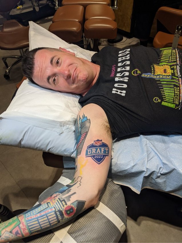 Jason Fitz and Maxx Crosby get inked at H&H. Hart & Huntington Tattoo