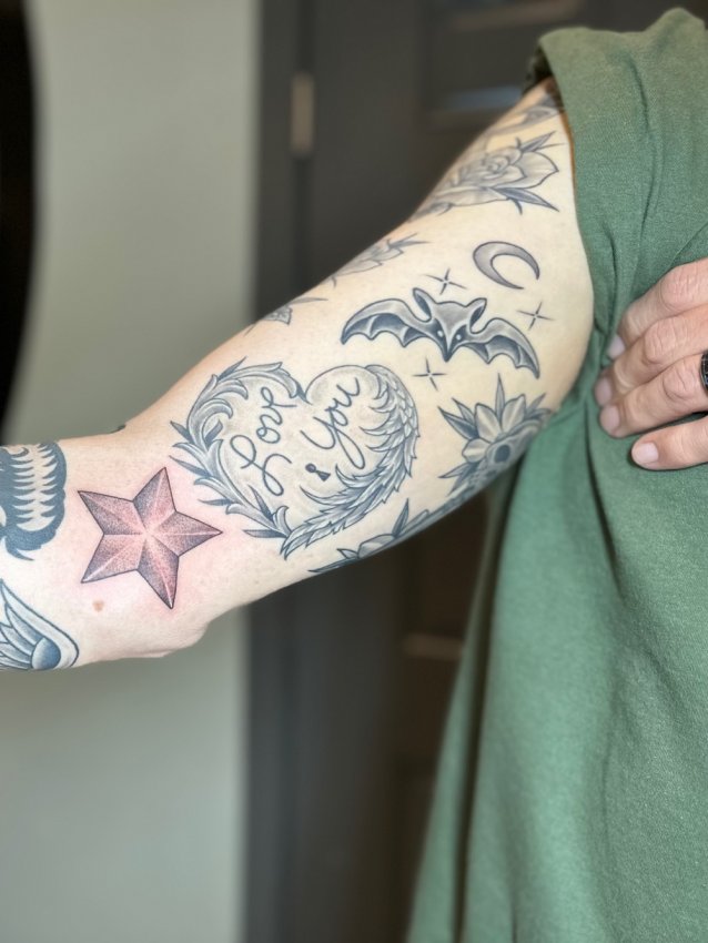 Steve Draper's tattoos by Lacey at Hart &amp; Huntington Tattoo Co. Las Vegas