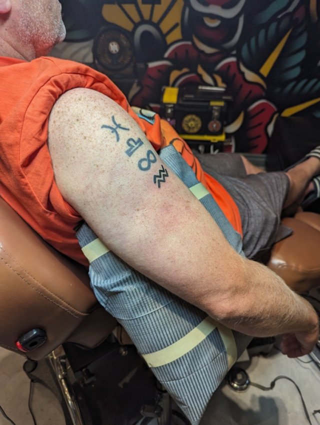 A tattoo that is ready for a protective covering.