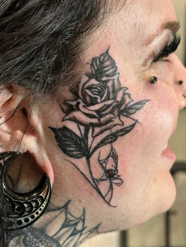 Red Rose Tattoo American Traditional