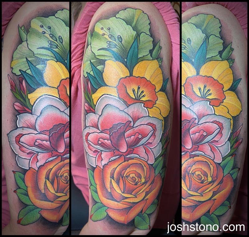 Solo Ink Tattoo - Flower collage with a touch of Disney.. | Facebook