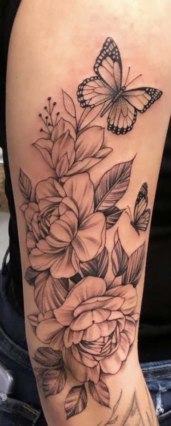 A variety of Flowers displayed in Fine Line-Drawing Tattoo Work. #tattoos  #tattooart #tattooer #tattoo #tattooart… | Tattoos, Line drawing tattoos,  Tattoo magazines
