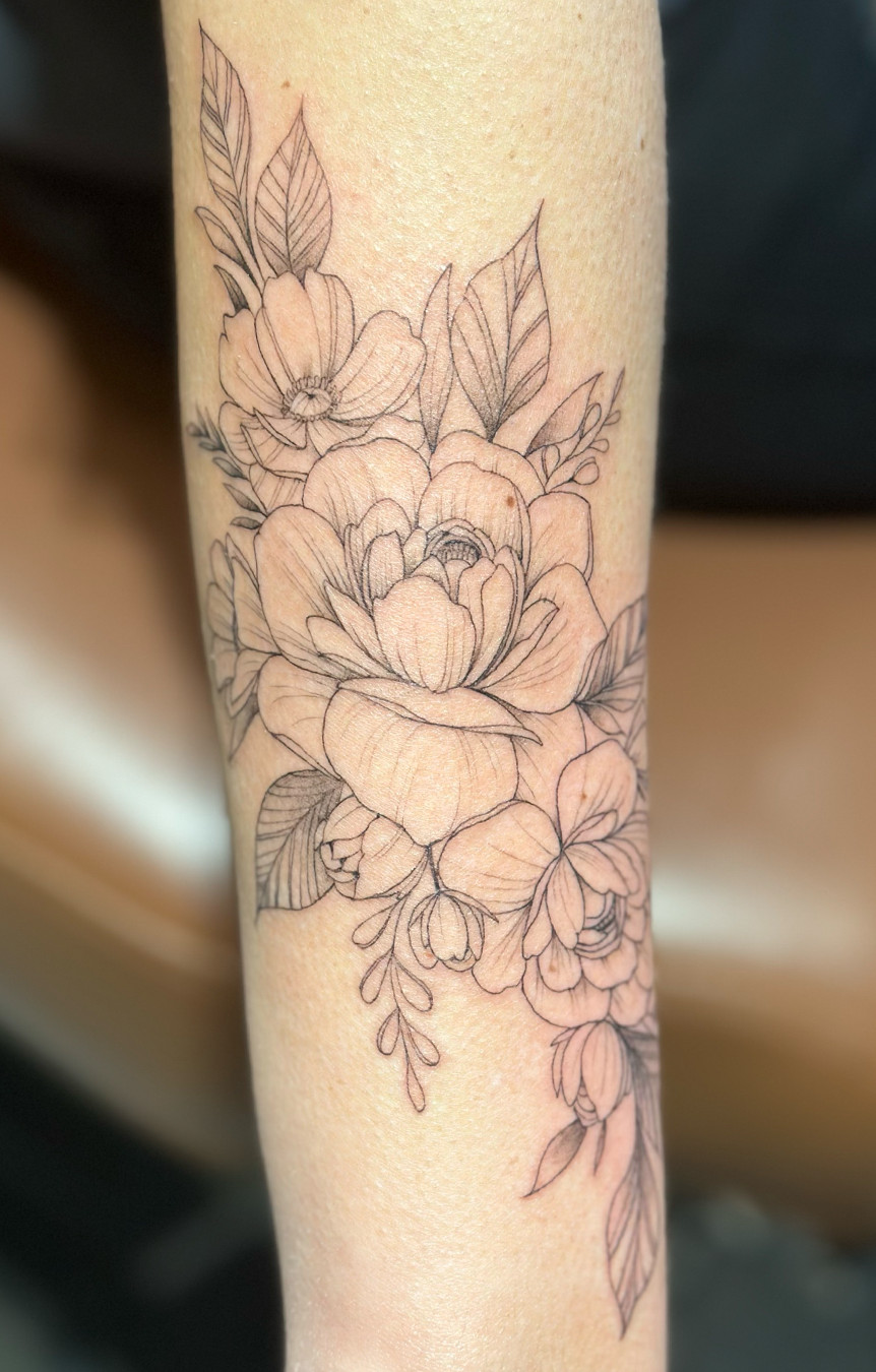 Flower Tattoos Fine Line Flower Tattoos Fine Line